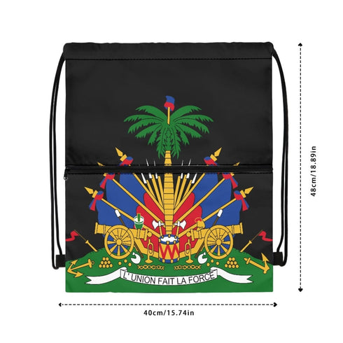 Haiti Drawstring Zipper Bag Backpacks Haiti